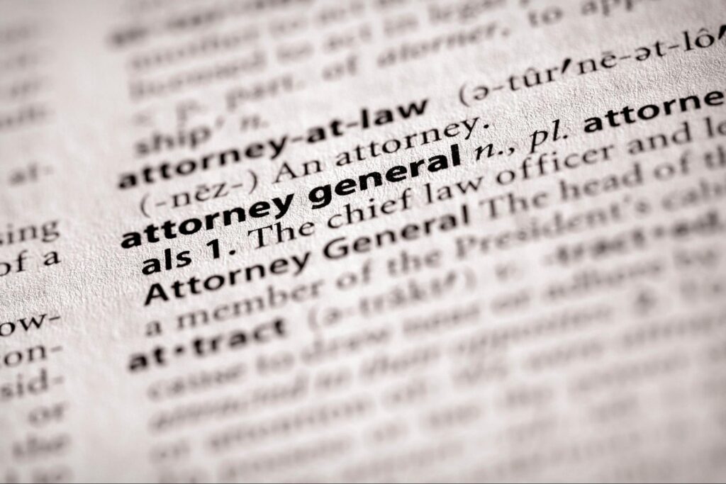 "attorney general" in dictionary.