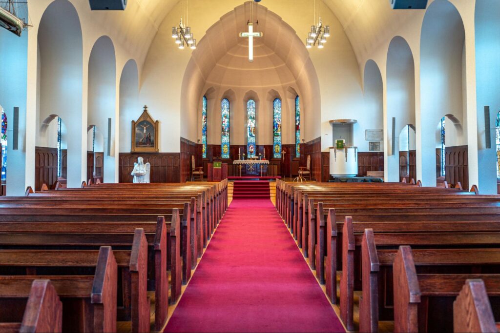 Interior of church.