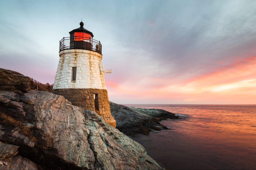 Castle Hill Lighthouse Seascape, Newport Rhode Island.